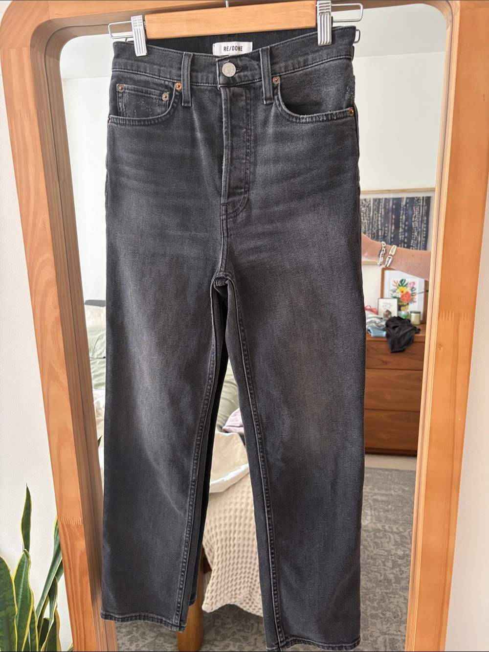 Re/Done Straight-Leg Men's Jeans in Washed Black